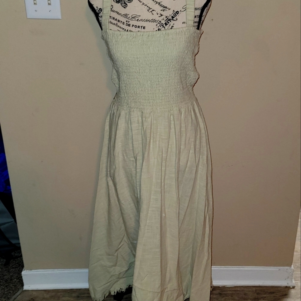Zara linen mint green dress Size Large